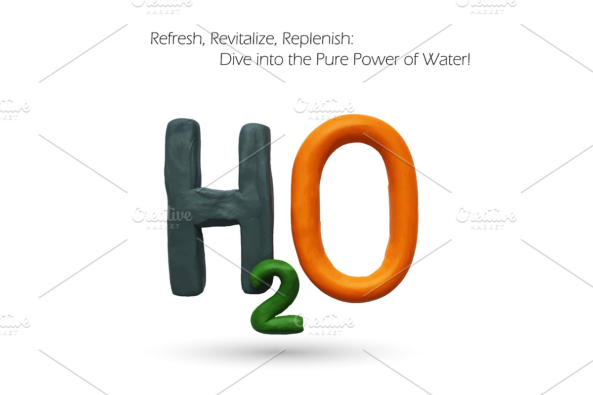 Plasticine vector formula of water, a Branding & Logo Template by The Vector Vault (Photo 2 of 5)