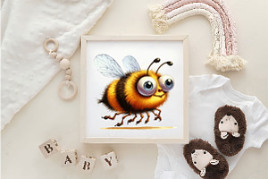 Funny Bee Sublimation Clipart PNG