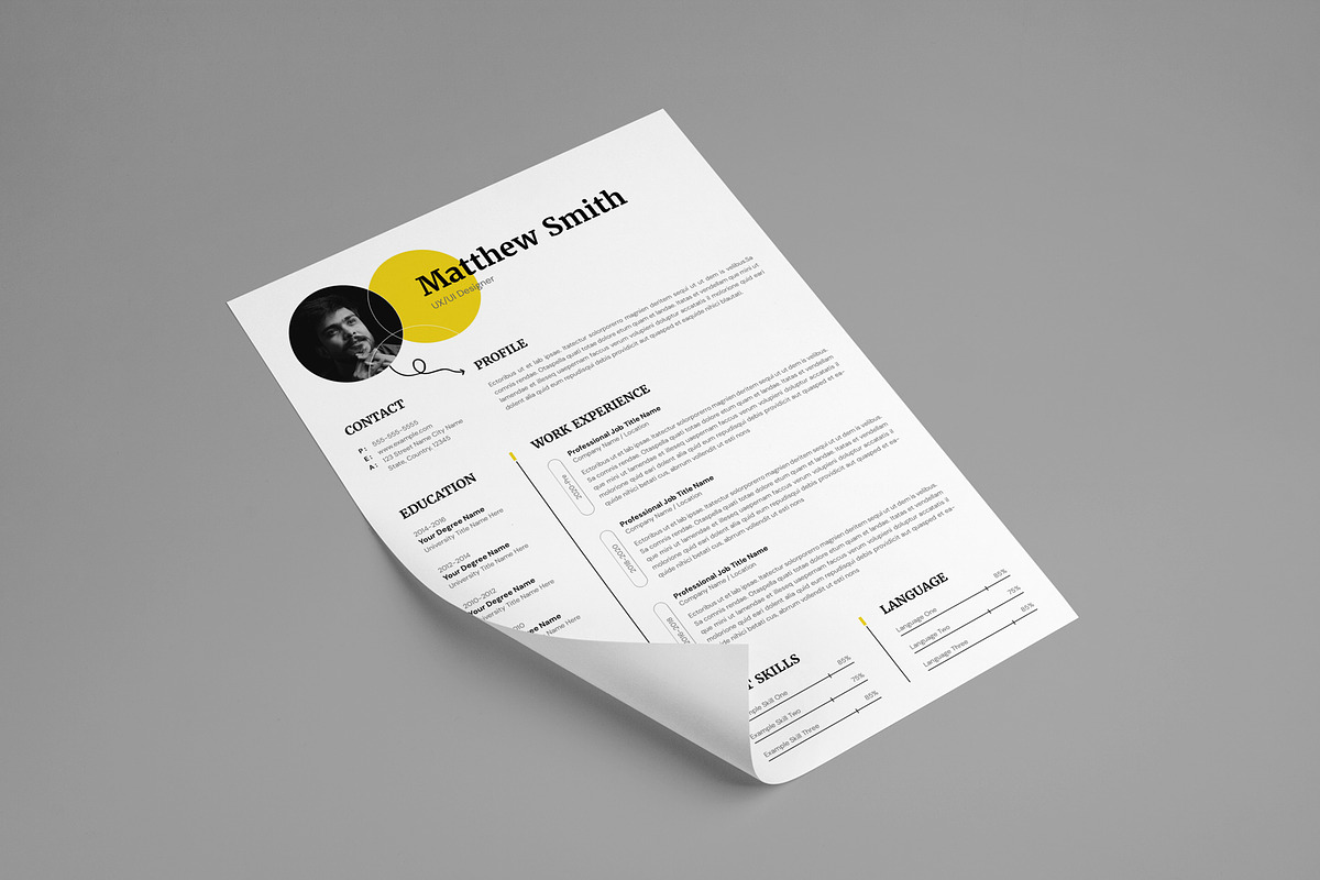 Modern Resume CV Template Design, a Resume Template by PixelStudio (Photo 5 of 7)