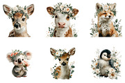 Floral Animals Clipart, a Seasonal Illustration by CreationArt (Thumbnail 3 of 4)