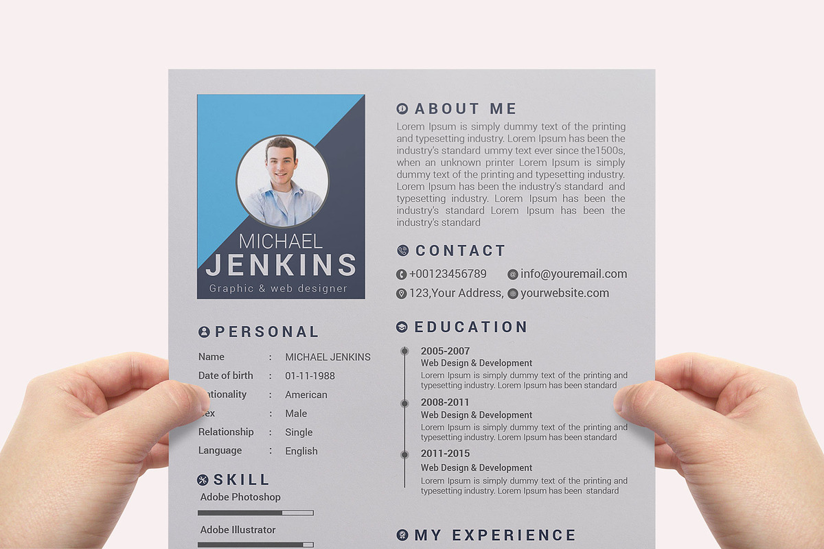 Resume Template and Cover Letter, a Resume Template by designvillage (Photo 8 of 13)