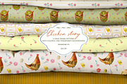 Chicken Easter seamless patterns, a Pattern Graphic by Vero Arts (Thumbnail 3 of 12)