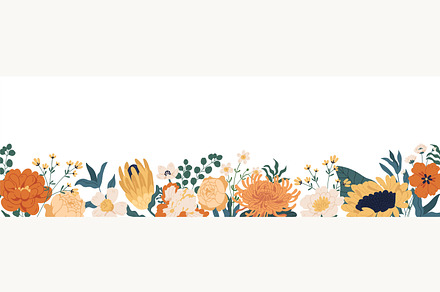 Summer or autumn floral background, a Decorative Illustration by Good Studio