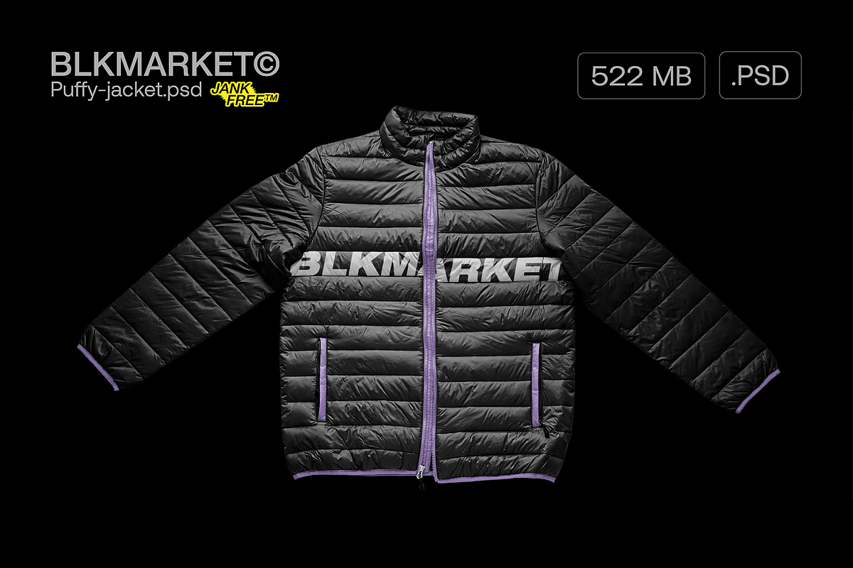 Puffy-Jacket.psd - Streetware Mockup, a Hoody Mockup by BLKMARKET© (Photo 1 of 4)