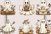 Halloween Spooky Ghost Clipart, a Seasonal Illustration by SVGArt (Thumbnail 2 of 5)