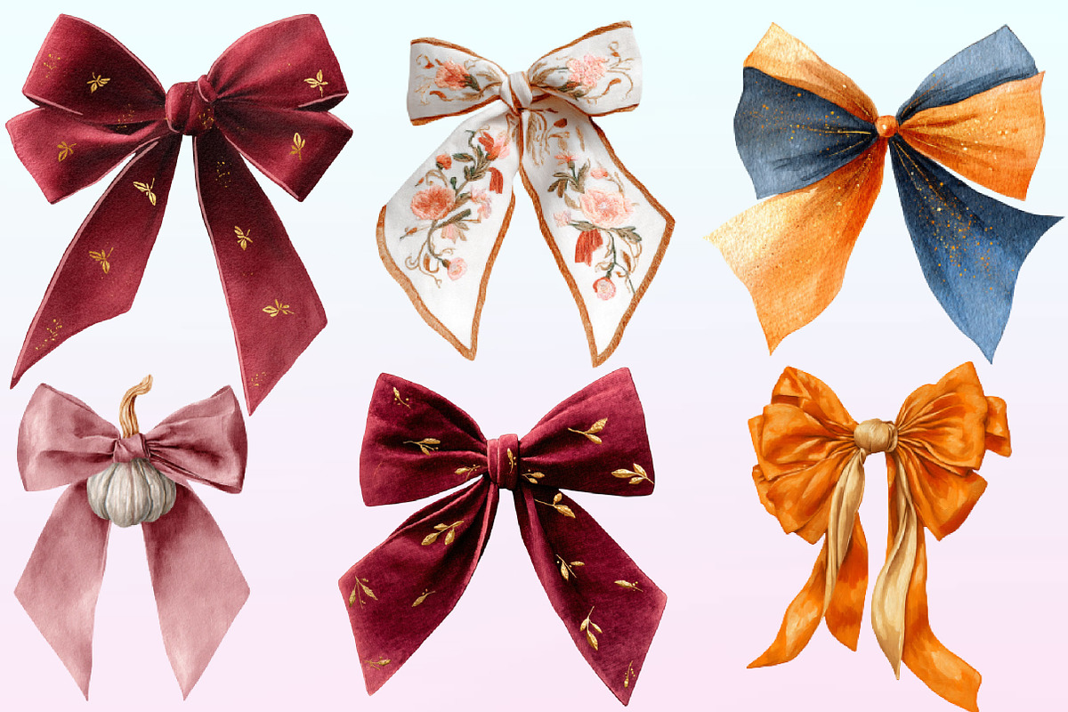 Autumn Coquette Bows Clipart, a Graphic by CitraGraphics (Photo 4 of 4)