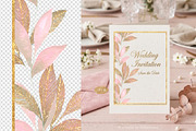 Pink Watercolor Flowers & Gold, a Decorative Illustration by Gribanessa (Thumbnail 2 of 13)