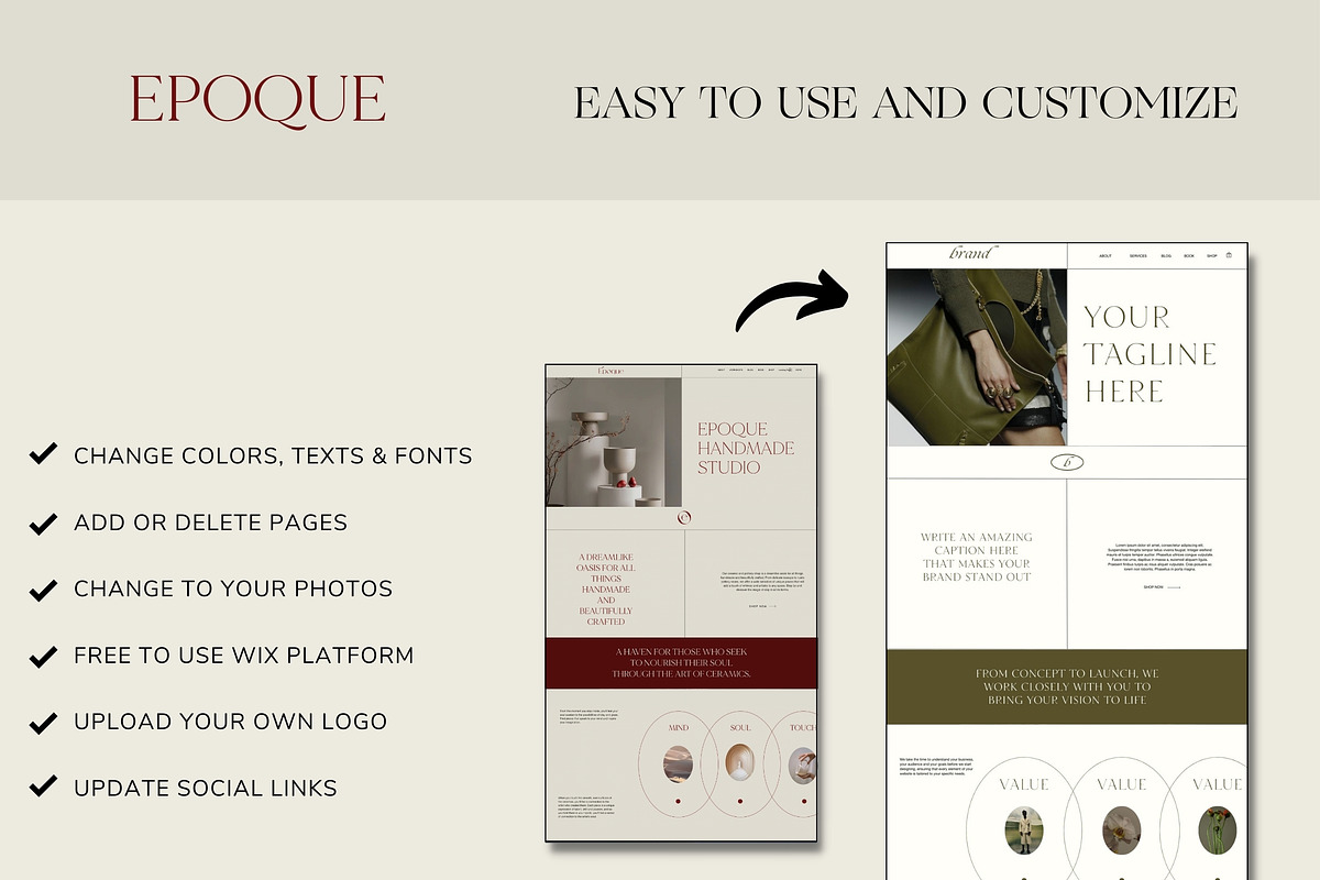 EPOQUE Wix Store Website Theme, a Wix Template by Studio Suvelle (Photo 7 of 10)