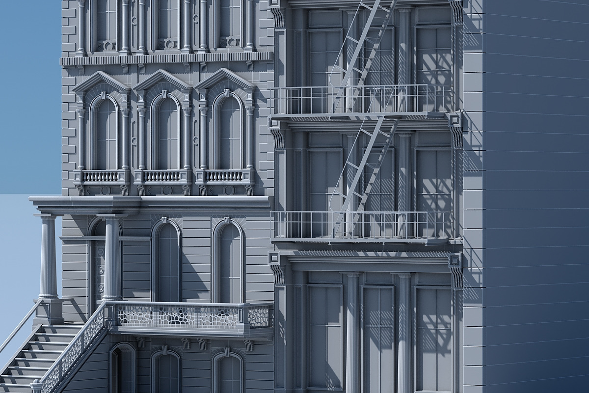 3D Commercial Building Facade 04, an Architecture 3D Model by Giimann (Photo 7 of 7)