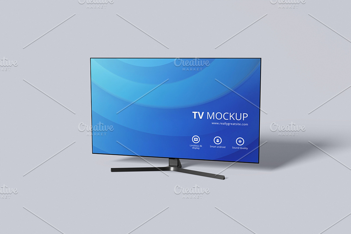 Smart TV Screen Mockup Set, a Wearable Device Mockup by Gatamotion (Photo 2 of 5)