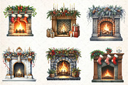 Christmas Fireplace Clipart, an Illustration by DreamCafeArt (Thumbnail 2 of 5)