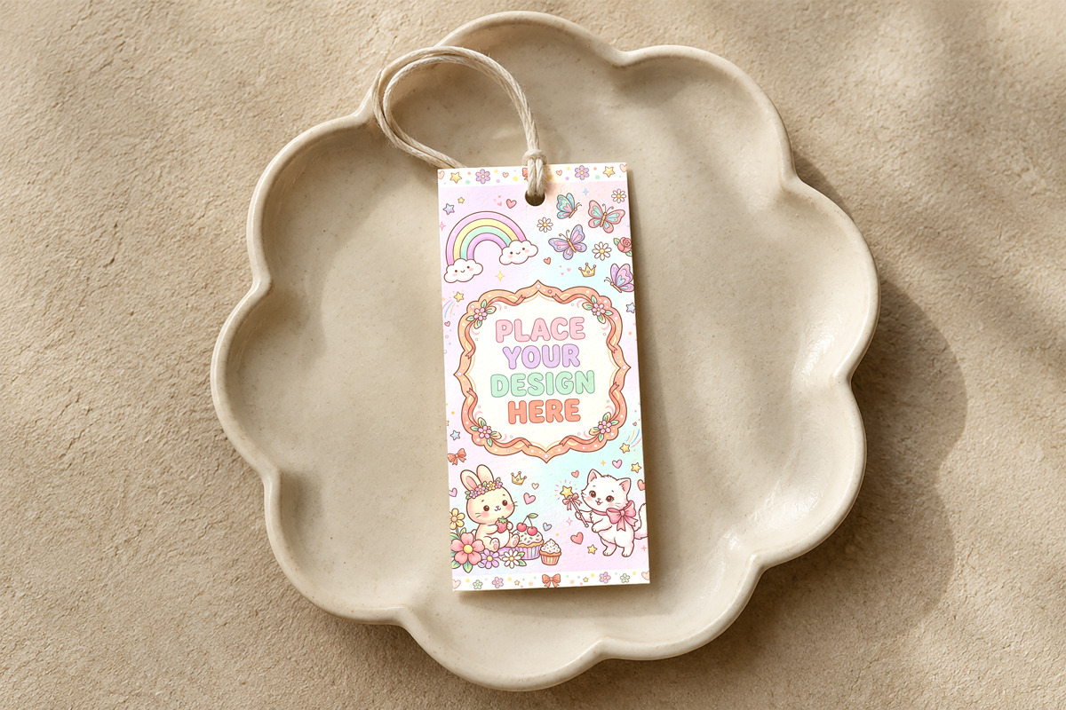 minimalist favor tag mockup, an Advertising Mockup by Rami's Mockups (Photo 3 of 3)