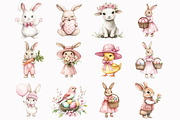Pink Easter Bunny Clipart, an Illustration by Design Market (Thumbnail 2 of 5)