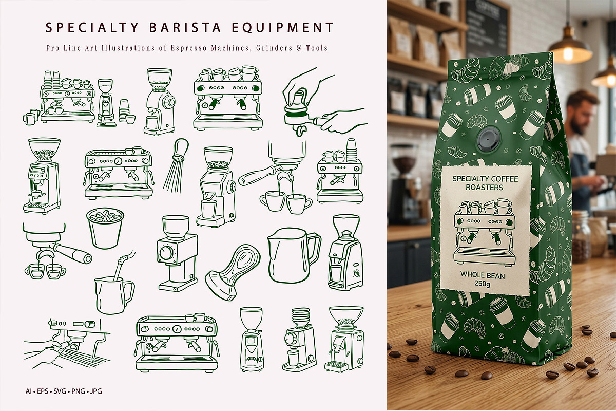 Specialty Coffee Vector Bundle, an Object Graphic by SunnJaneArt (Photo 3 of 18)