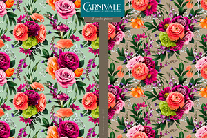 Carnivale Floral Clip Art Collection