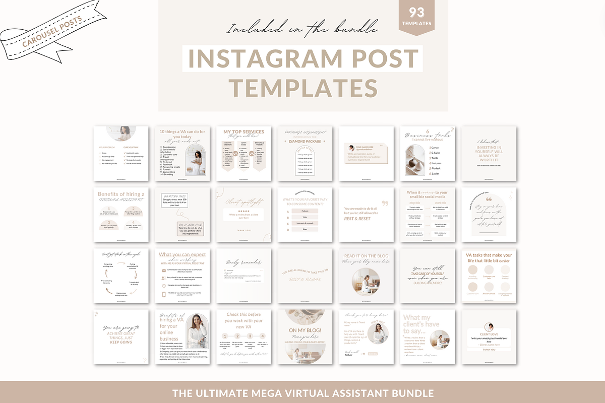 Virtual assistant Canva templates, a Social Media Template by Cate Creates (Photo 5 of 12)