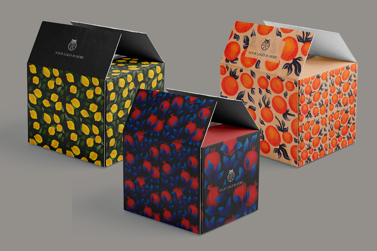 Fruits.Seamless 6 patterns, an Illustration by kaplaniha (Photo 3 of 6)