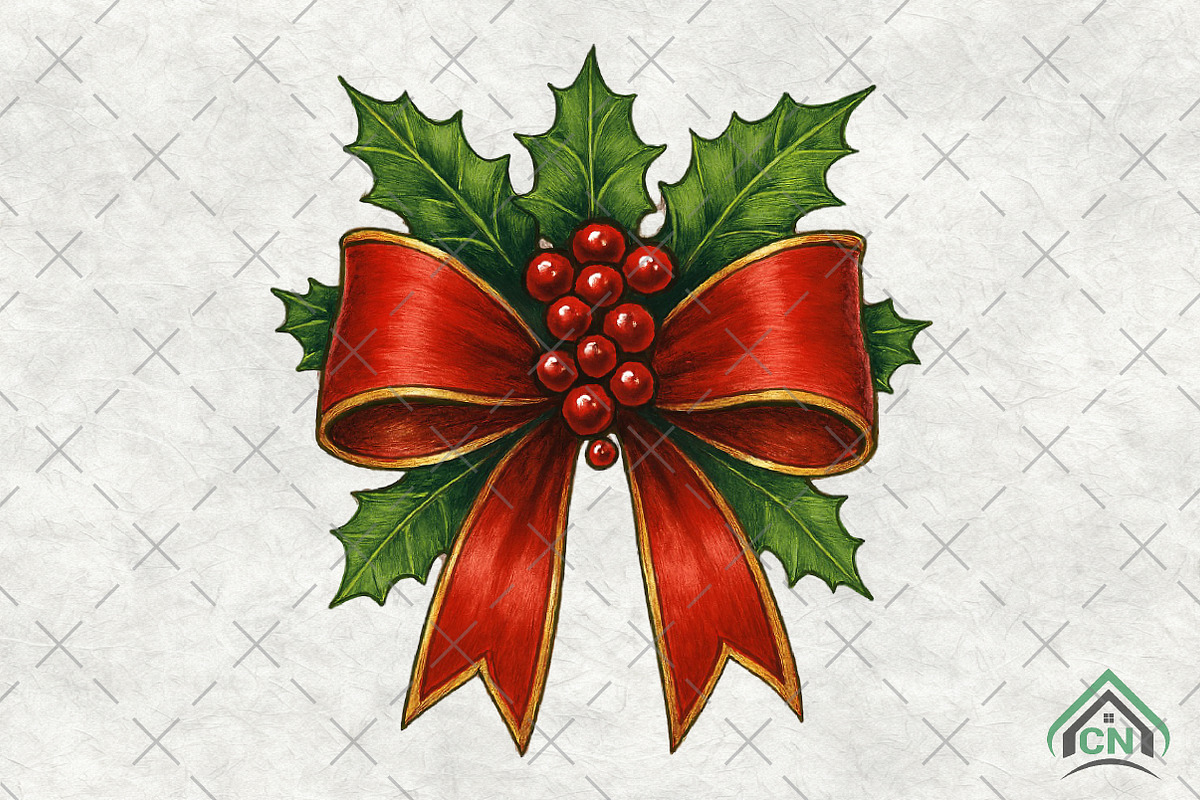 Red Coquette Christmas Bow PNG, an Illustration by Craft Nest (Photo 1 of 6)