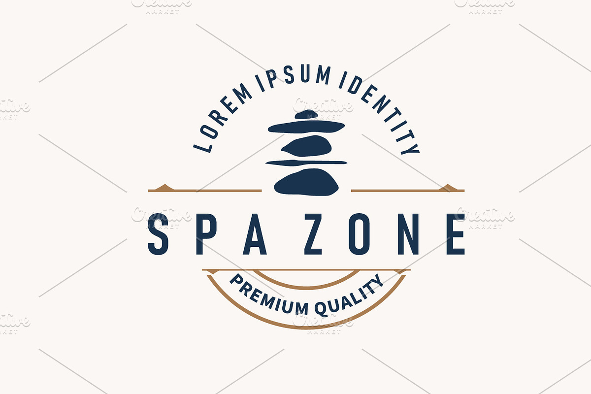 balancing stone logo design zenstone, a Branding & Logo Template by Maylianaw28