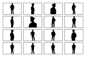 Police officer Silhouette Vector set, a Person Illustration by Unique Design Team