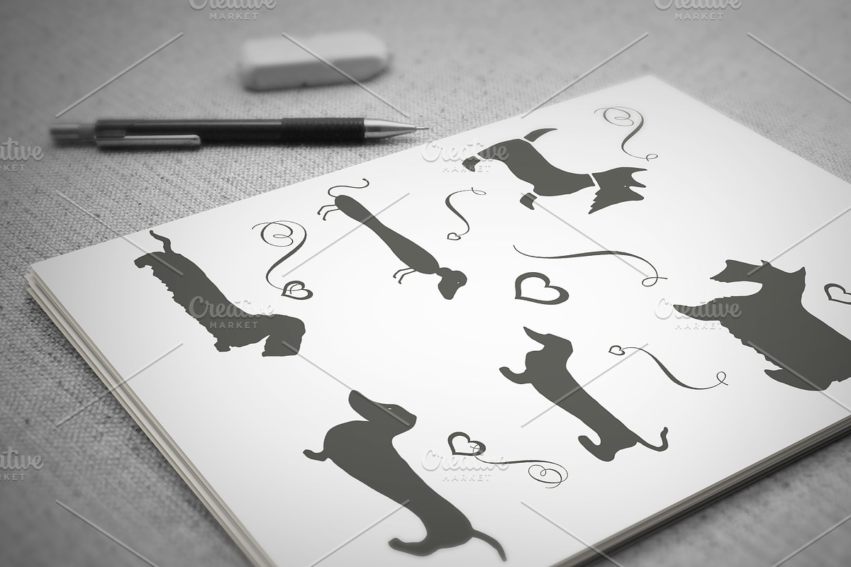 Hand Sketched Vector Dogs & Leashes, an Animal Illustration by Lone Star I&D (Photo 2 of 5)