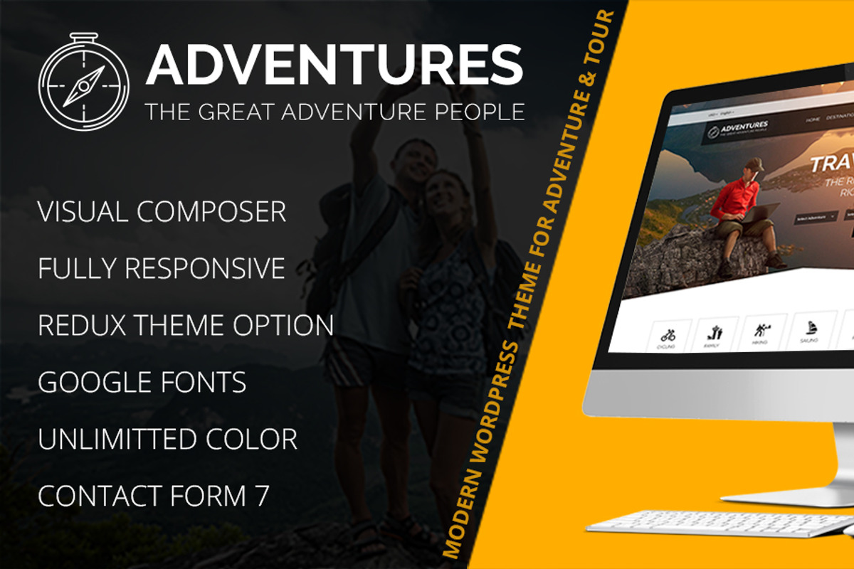 Adventure and Tour WordPress Theme, a WordPress Template by ewises (Photo 1 of 4)