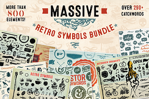 Massive Retro Symbols Bundle-90% Off