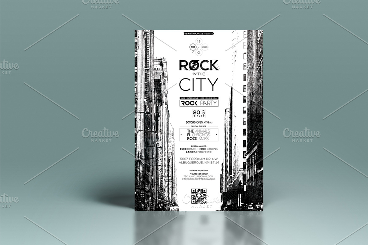 Rock In The City, a Flyer Template by CREATIVE DUDE (Photo 2 of 3)
