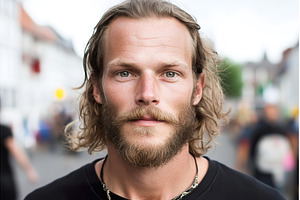 Danish man with long hair and beard, a Person Photo by Lermont51