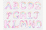 Rainbow Alphabet Clipart, a Decorative Illustration by GlamArtZhanna (Thumbnail 5 of 7)