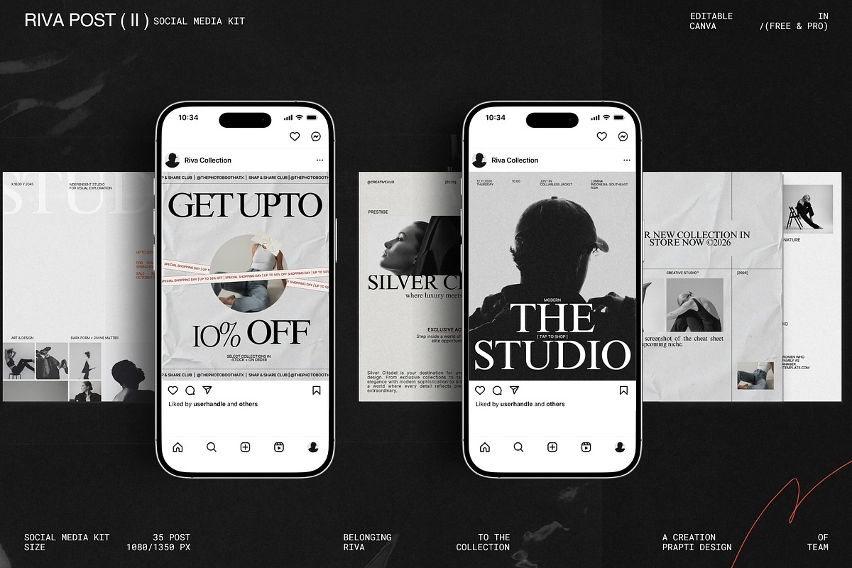 RIVA | Instagram Post Template (II), a Social Media Template by Prapti Design (Photo 1 of 10)