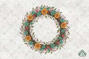 Floral Wreath PNG, an Illustration by Craft Nest