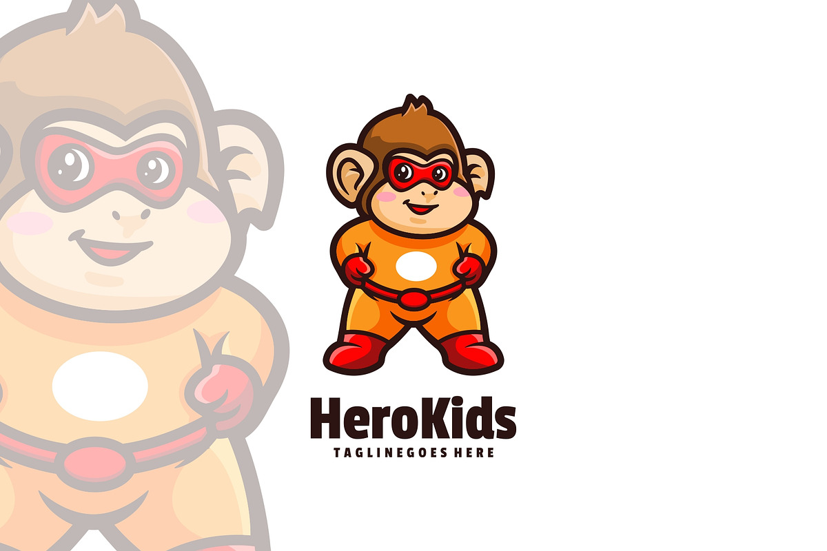 Hero Kids Mascot Cartoon Logo., a Branding & Logo Template by ModalTampang