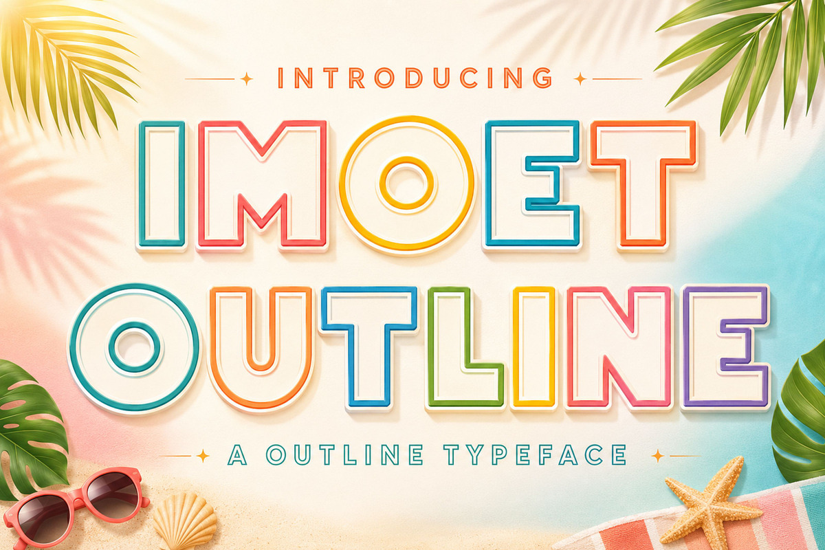 IMOET Outline, a Sans Serif Font by Limited.studio (Photo 1 of 5)