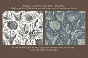 Seamless Set Flowers Poppy Poppies, a Pattern Graphic by Vintage (Thumbnail 4 of 14)