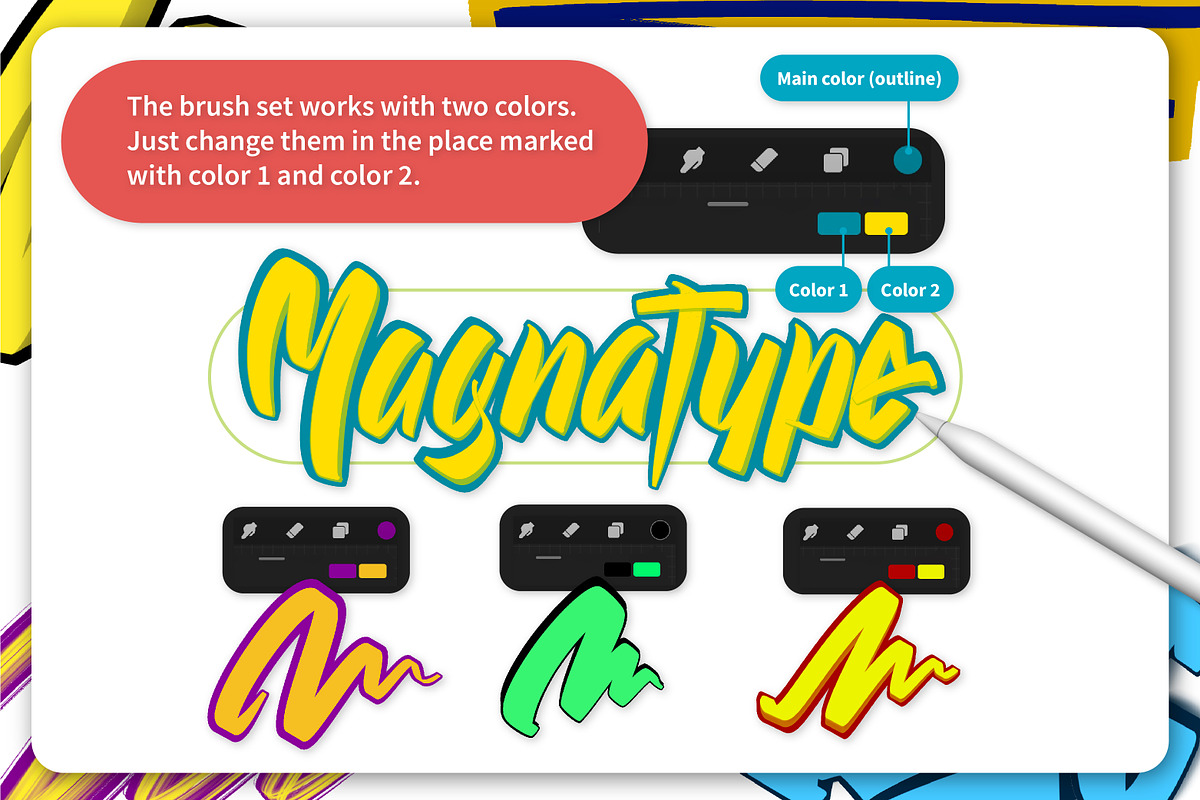 Outline ANGLE Brush Set, a Brush Add-On by Magnatype (Photo 4 of 5)