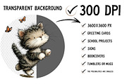 Whimsical Spring Cat Clipart, an Illustration by Craft Nest (Thumbnail 2 of 12)
