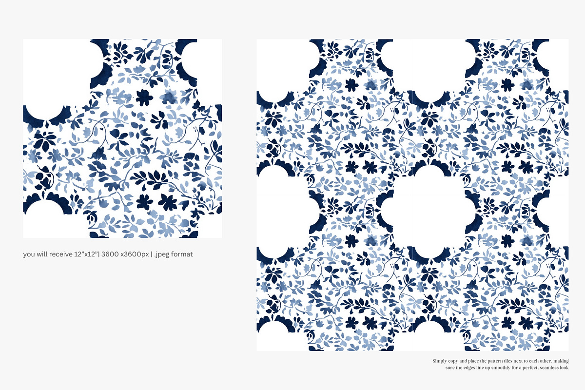 watercolor pattern damask textures, a Pattern Graphic by Patishop Art (Photo 3 of 9)