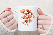 Watercolor Brown Hearts PNG Clipart, an Illustration by Sublimation Artist (Thumbnail 5 of 6)
