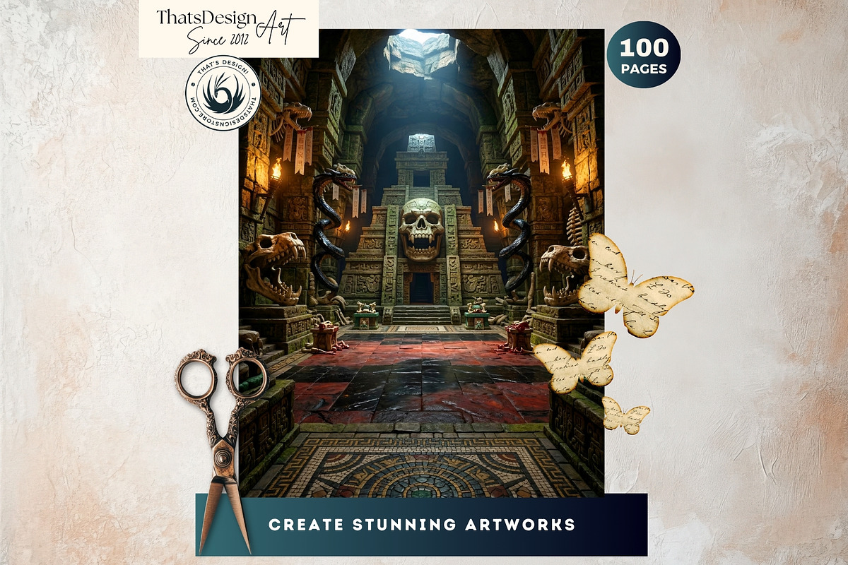 Aztec Backdrops Mythology Papers, a Background Graphic by ThatsDesignArt (Photo 11 of 14)