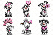 Whimsical Valentine Dog Clipart PNG, an Illustration by Black Bird Studio (Thumbnail 6 of 6)