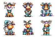 Funny Christmas Reindeer Clipart, an Illustration by SinaCreation (Thumbnail 3 of 11)