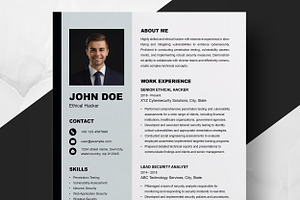 Ethical Hacker Resume/Cv Template