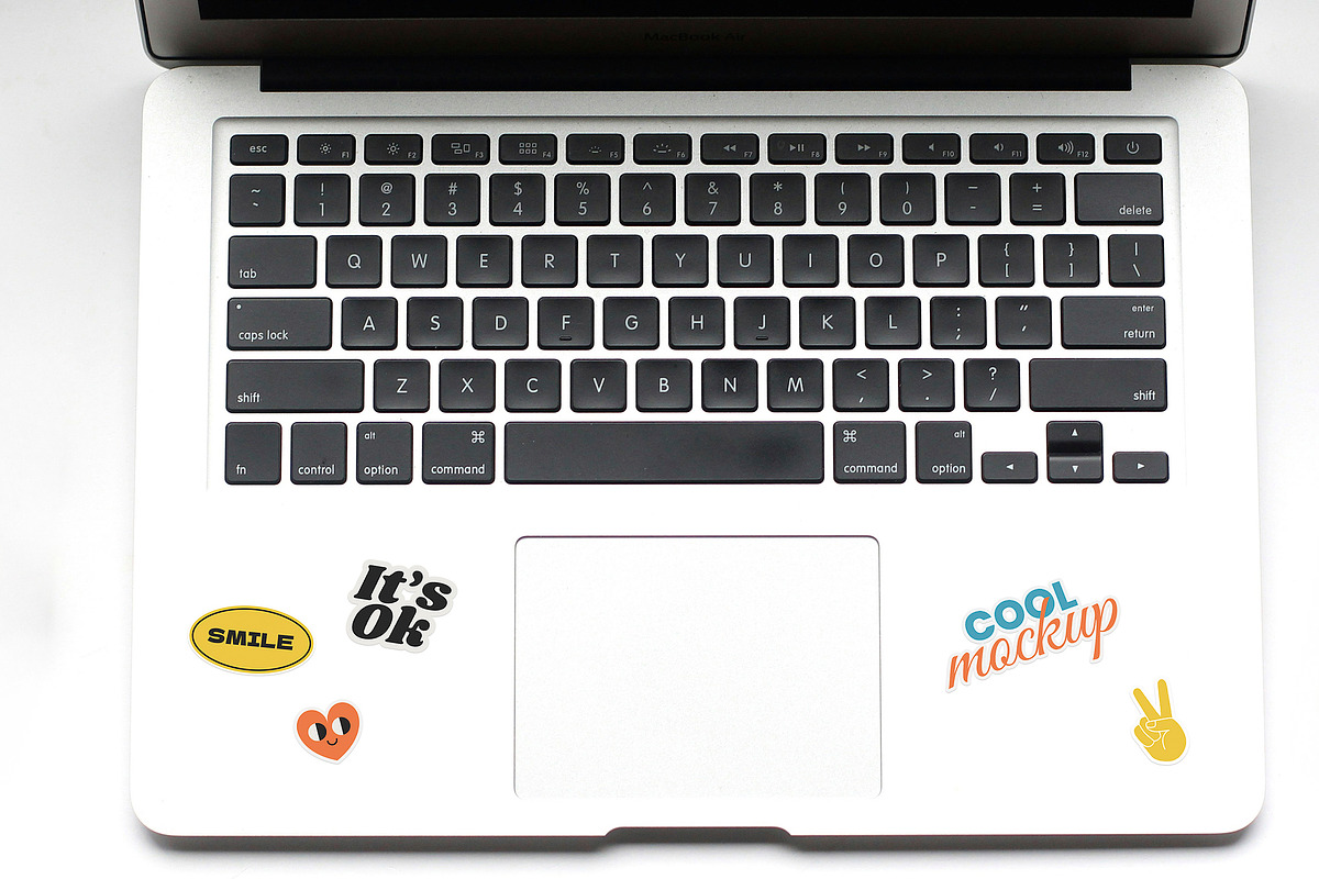 Laptop with Stickers Creation Mockup, a Mockup by Luuqas Design (Photo 4 of 12)