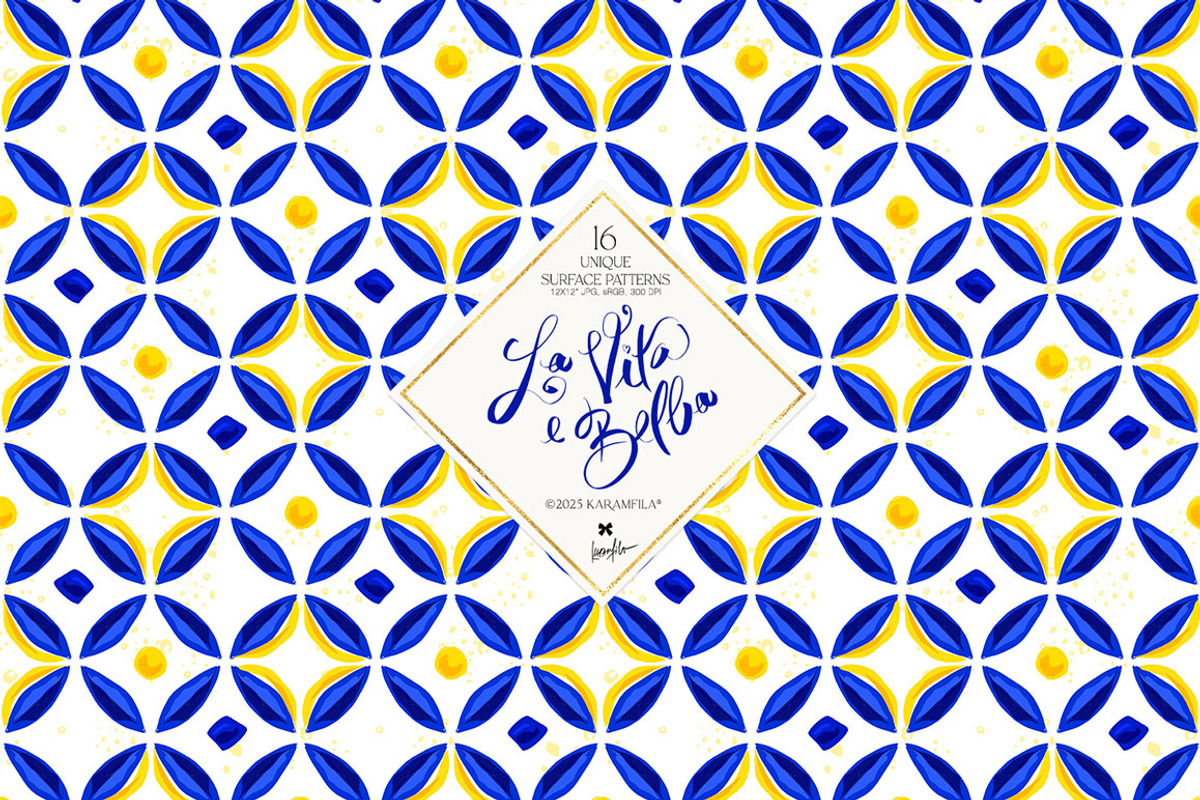 Amalfi Lemons & Mediterranean Tiles, a Pattern Graphic by KaramfilaS (Photo 11 of 23)