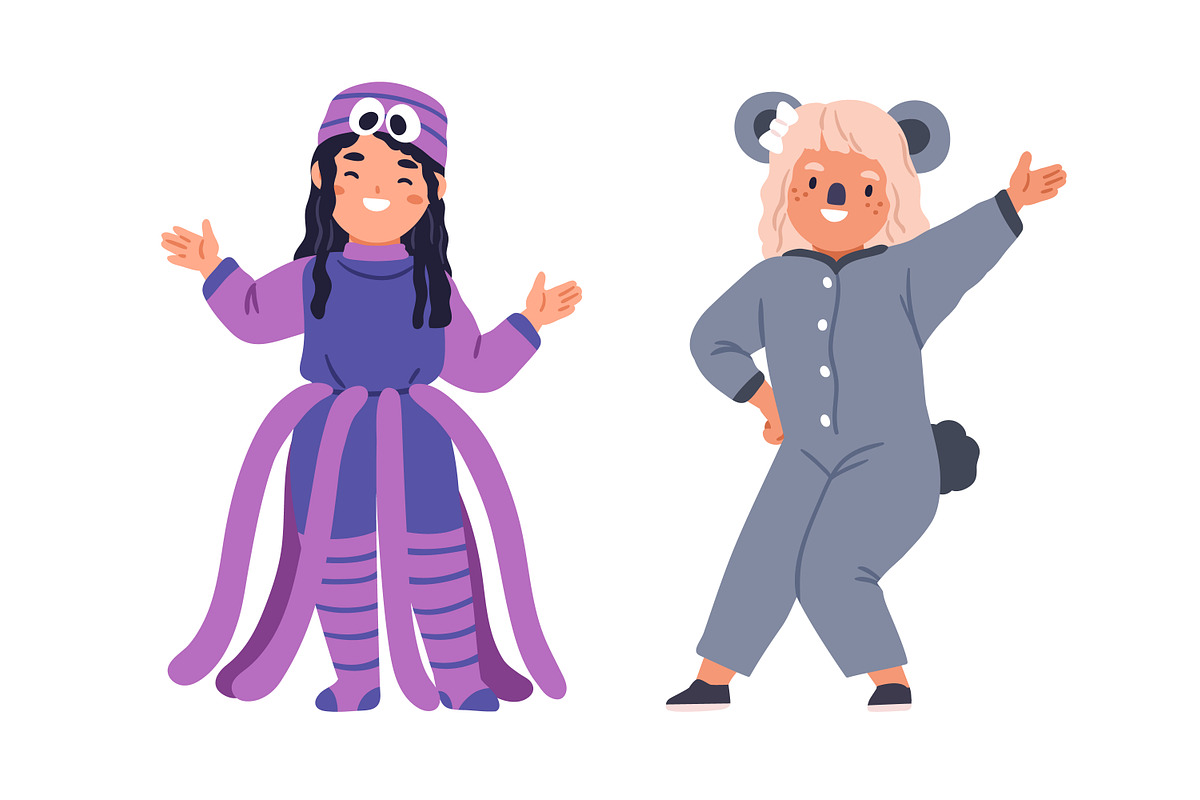 Halloween kids in party costumes set, a Person Illustration by Good Studio (Photo 7 of 8)