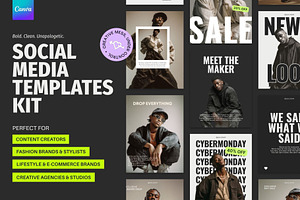 SOCIAL MEDIA TEMPLATES KIT FOR CANVA, a Templates & Theme by Orbit Studio Shop