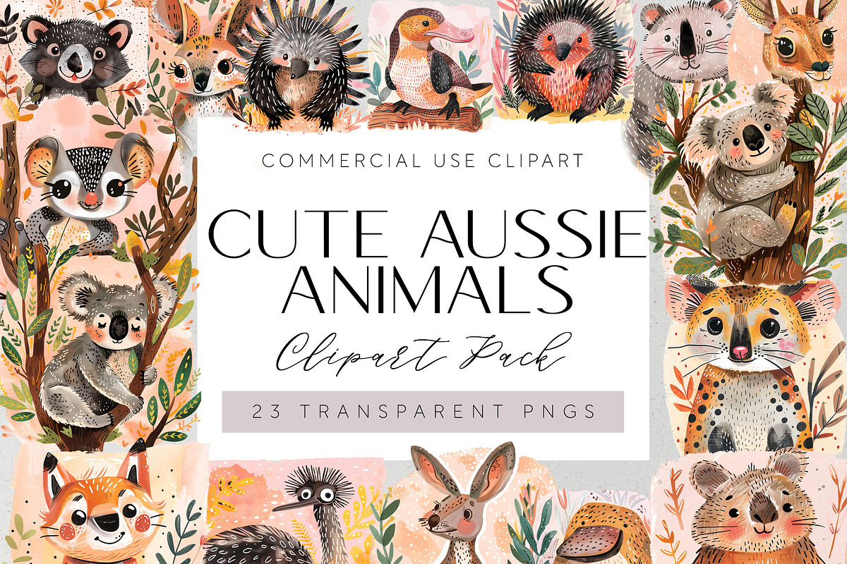 Cute Australian Animal Clipart PNG, an Animal Illustration by Pawcasso's Portraits (Photo 1 of 7)