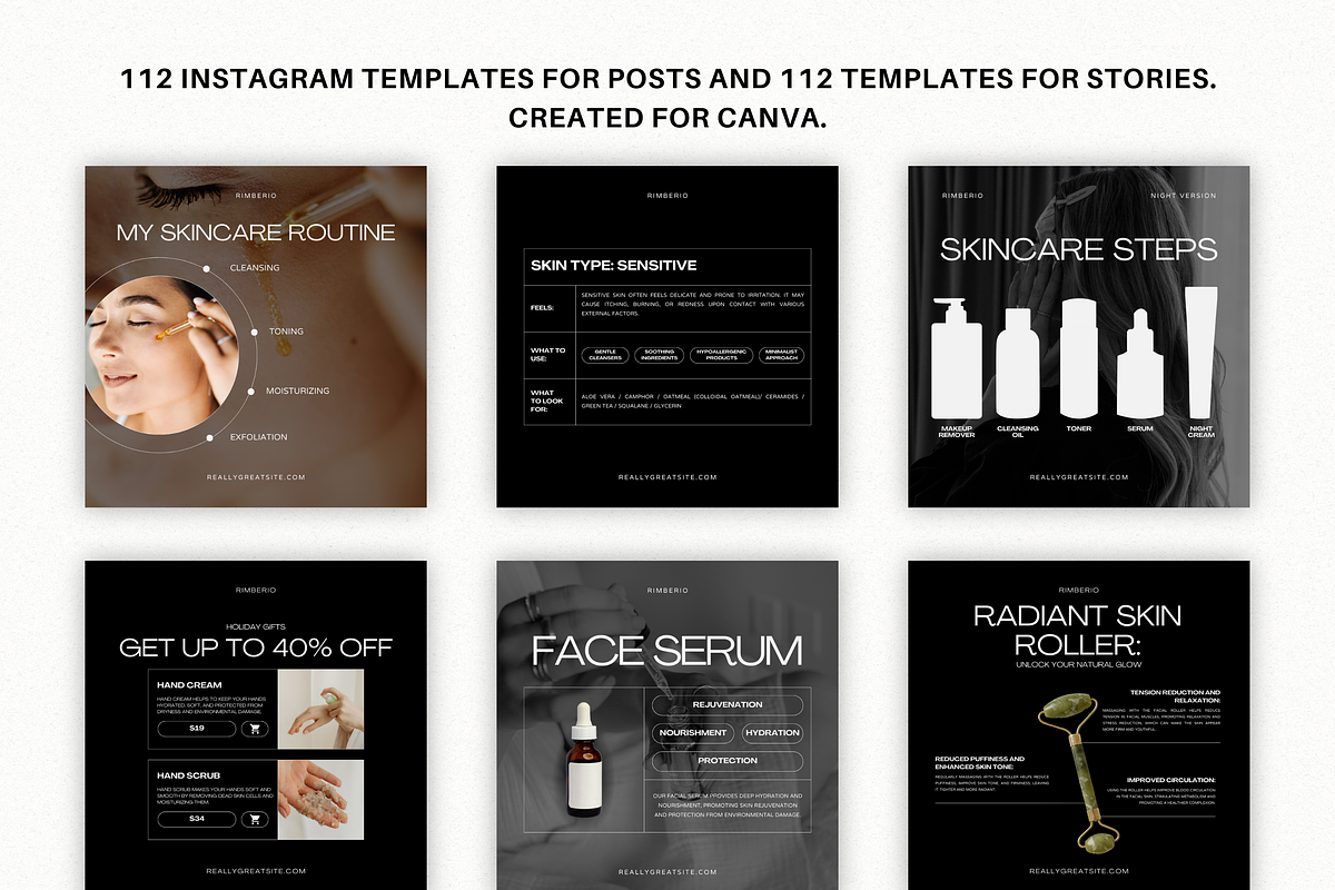 Skincare Instagram Coach Templates, a Social Media Template by Xenié Creative (Photo 6 of 9)