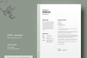 Clean Resume Template, CV Template